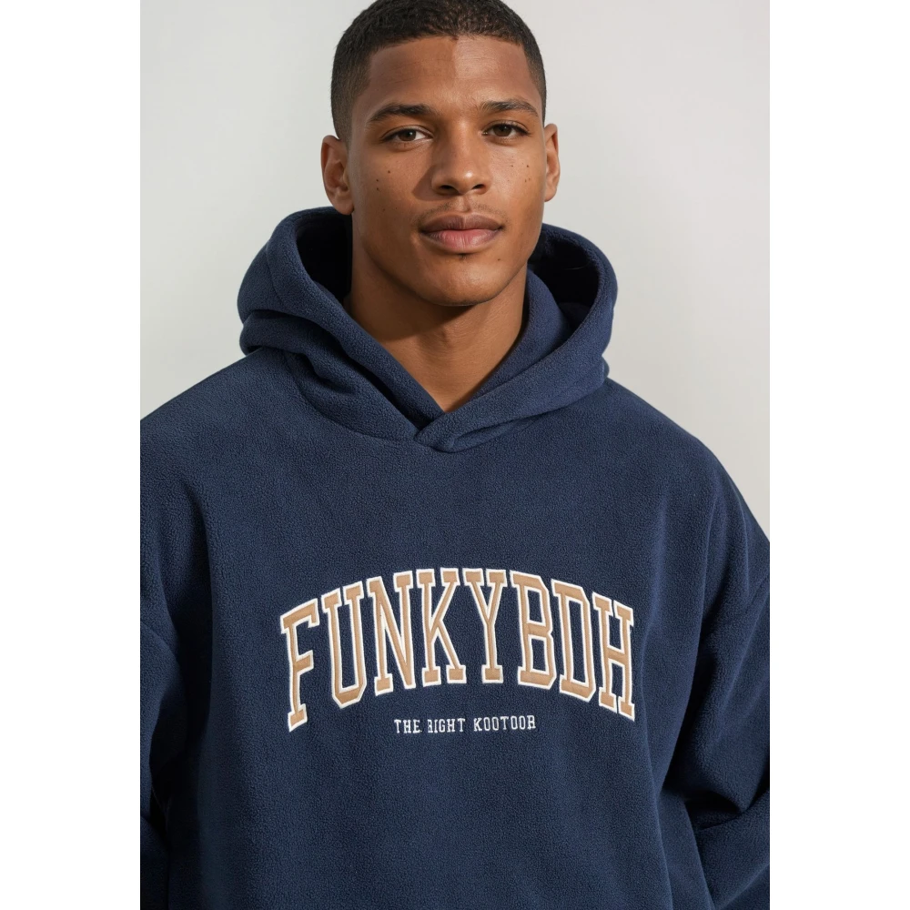 FUNKY BUDDHA Oversized fleece φούτερ με κέντημα