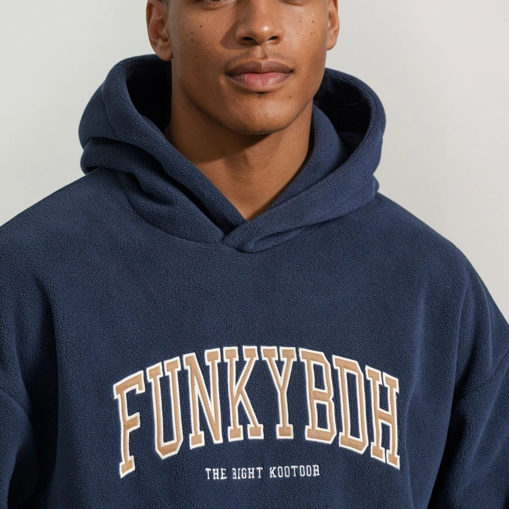 FUNKY BUDDHA Oversized fleece φούτερ με κέντημα