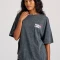 FUNKY BUDDHA Oversized garment dyed t-shirt με τύπωμα στην πλάτ