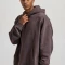 FUNKY BUDDHA Oversized garment dyed φούτερ με κουκούλα