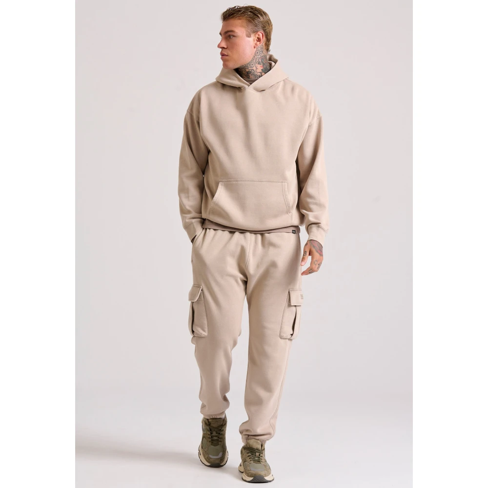 FUNKY BUDDHA Oversized garment dyed φούτερ με κουκούλα