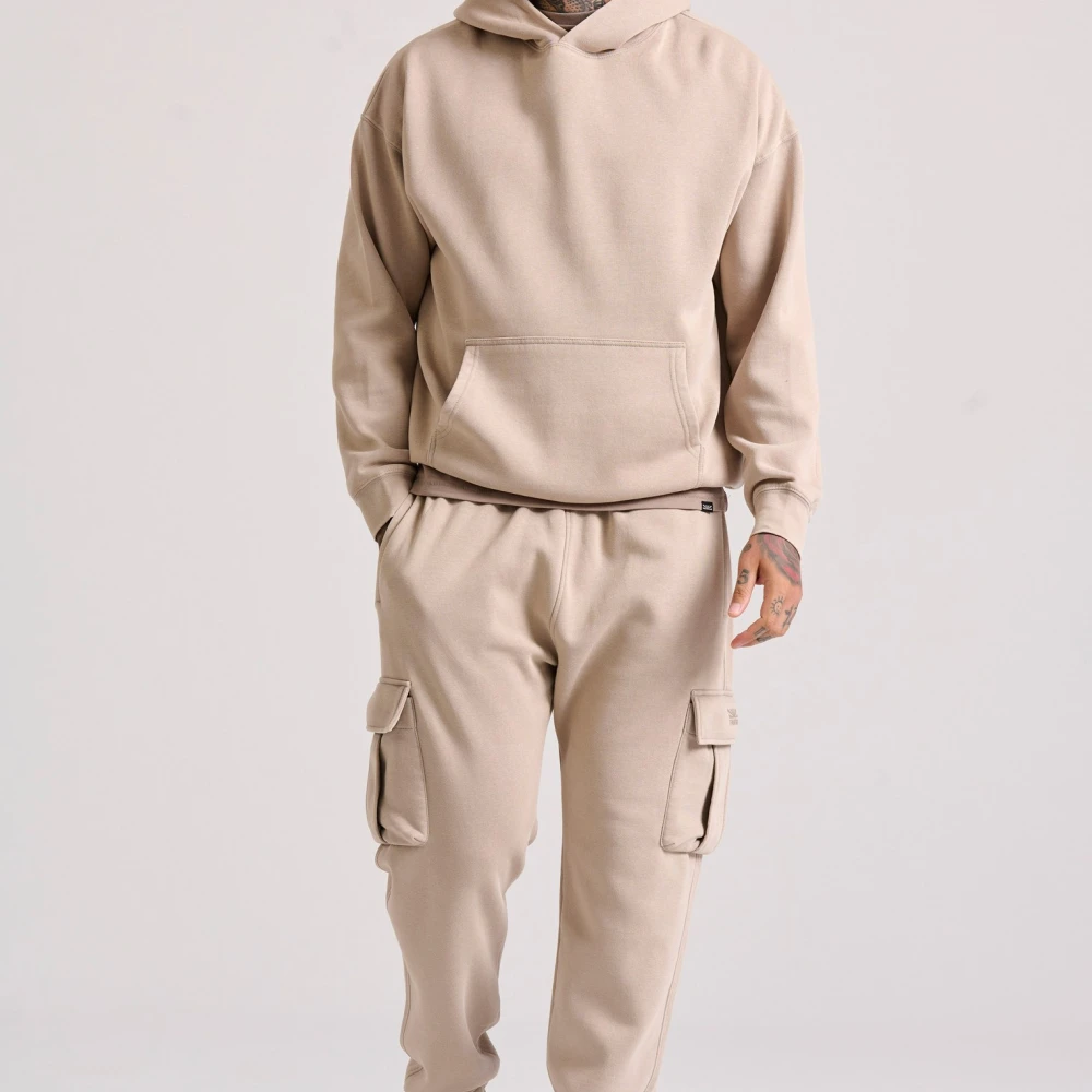 FUNKY BUDDHA Oversized garment dyed φούτερ με κουκούλα