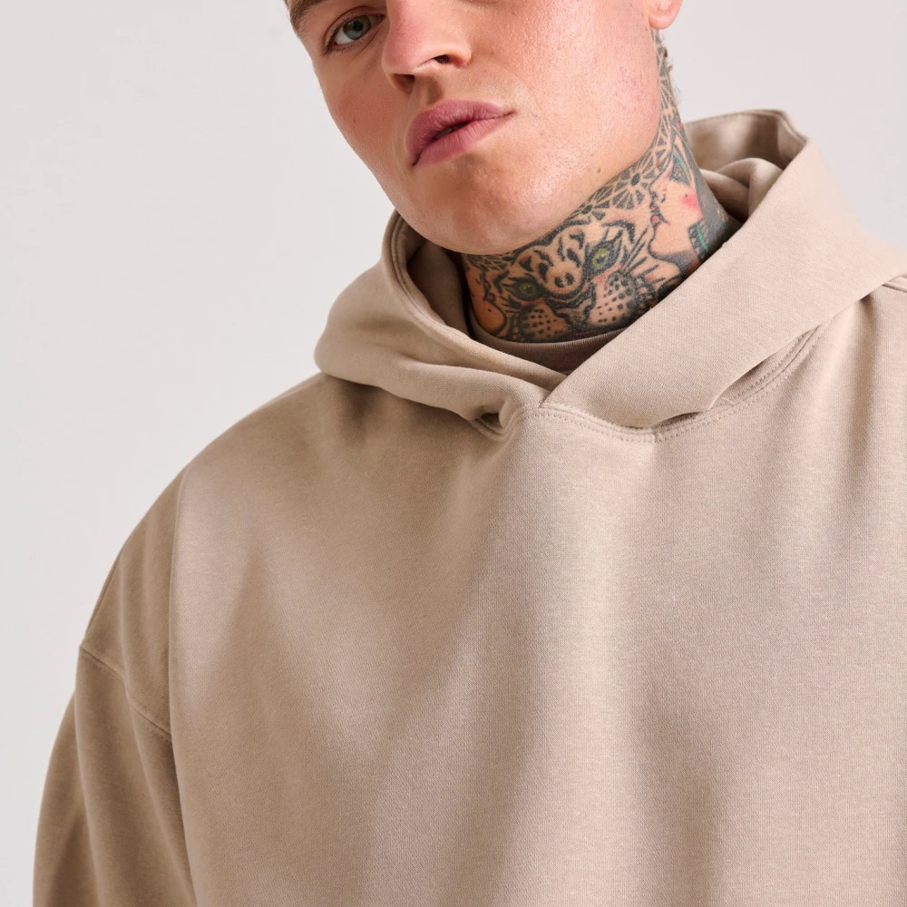 FUNKY BUDDHA Oversized garment dyed φούτερ με κουκούλα