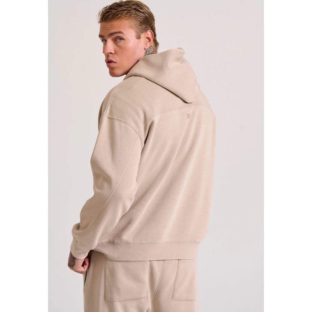 FUNKY BUDDHA Oversized garment dyed φούτερ με κουκούλα