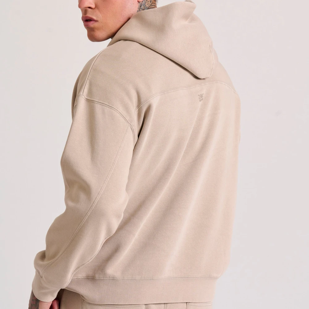 FUNKY BUDDHA Oversized garment dyed φούτερ με κουκούλα