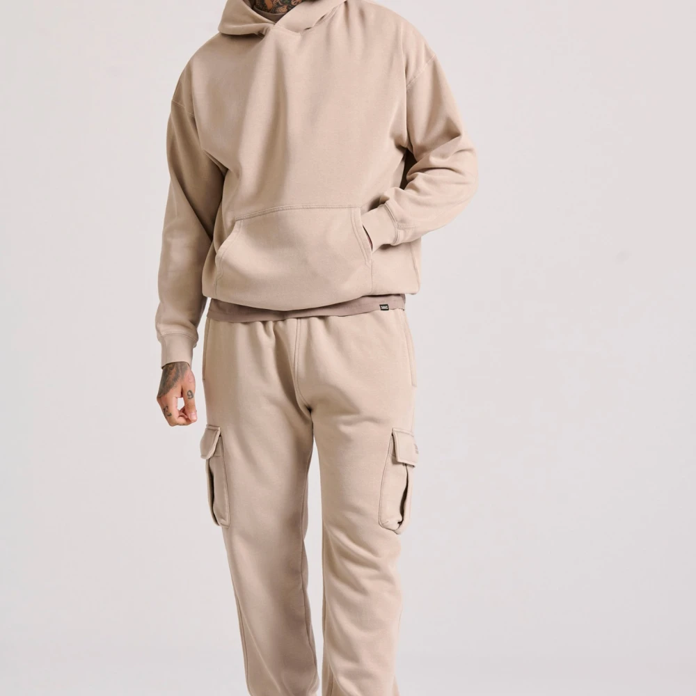 FUNKY BUDDHA Oversized garment dyed φούτερ με κουκούλα