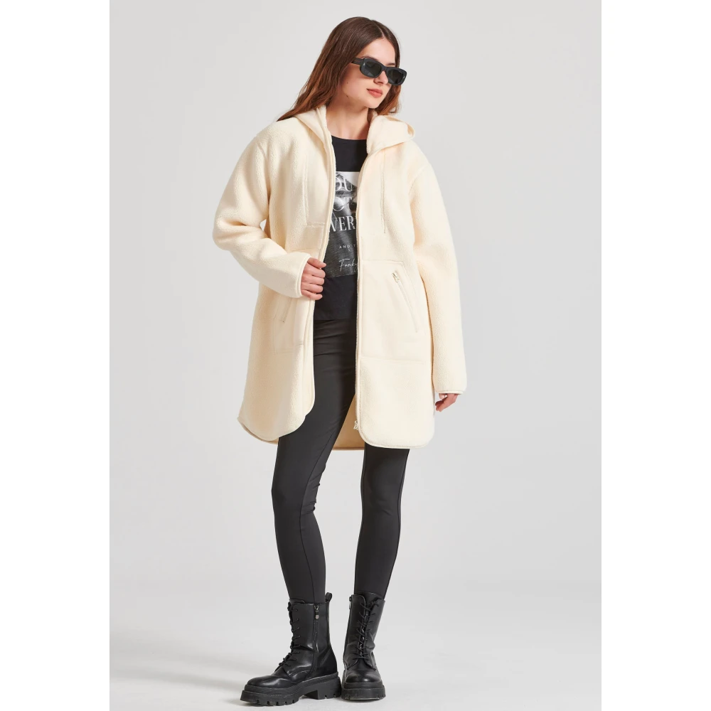 FUNKY BUDDHA Oversized γυναικείο παλτό από οικολογική γούνα