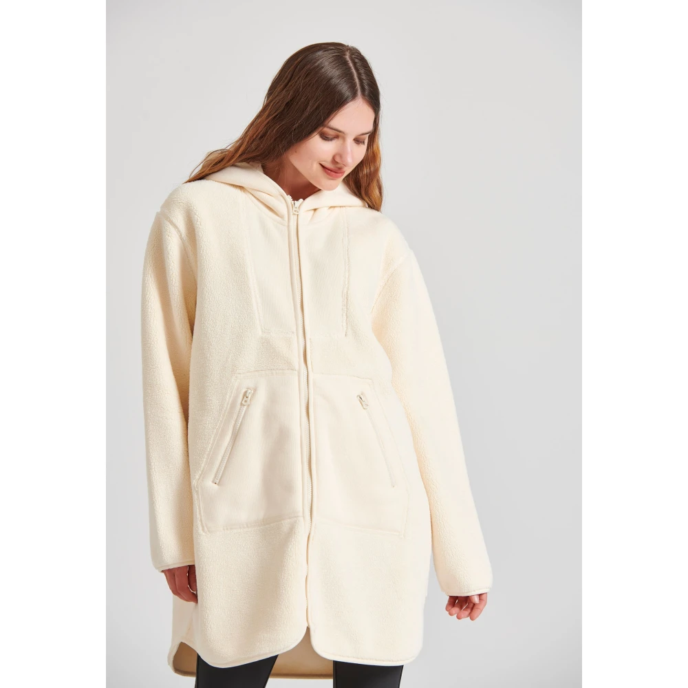 FUNKY BUDDHA Oversized γυναικείο παλτό από οικολογική γούνα