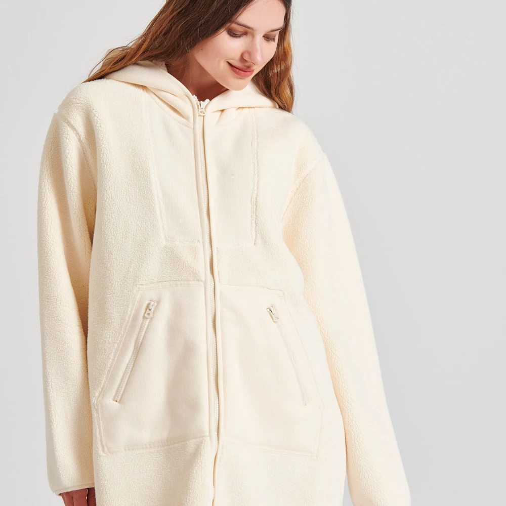 FUNKY BUDDHA Oversized γυναικείο παλτό από οικολογική γούνα