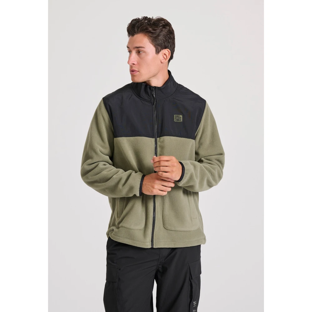 FUNKY BUDDHA Oversized ζακέτα fleece με rubber logo