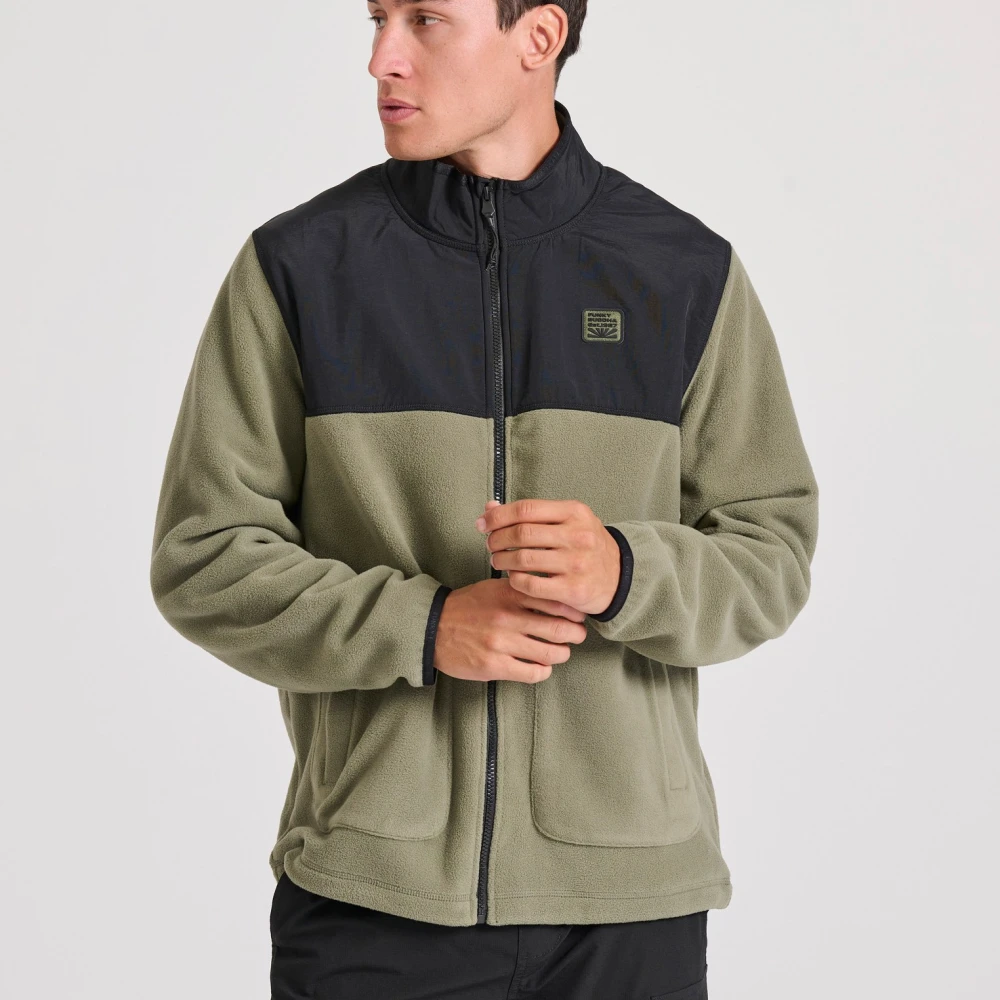 FUNKY BUDDHA Oversized ζακέτα fleece με rubber logo