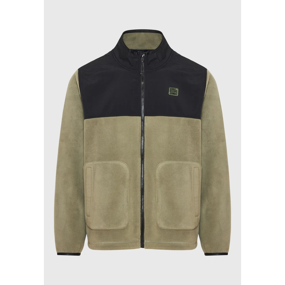 FUNKY BUDDHA Oversized ζακέτα fleece με rubber logo