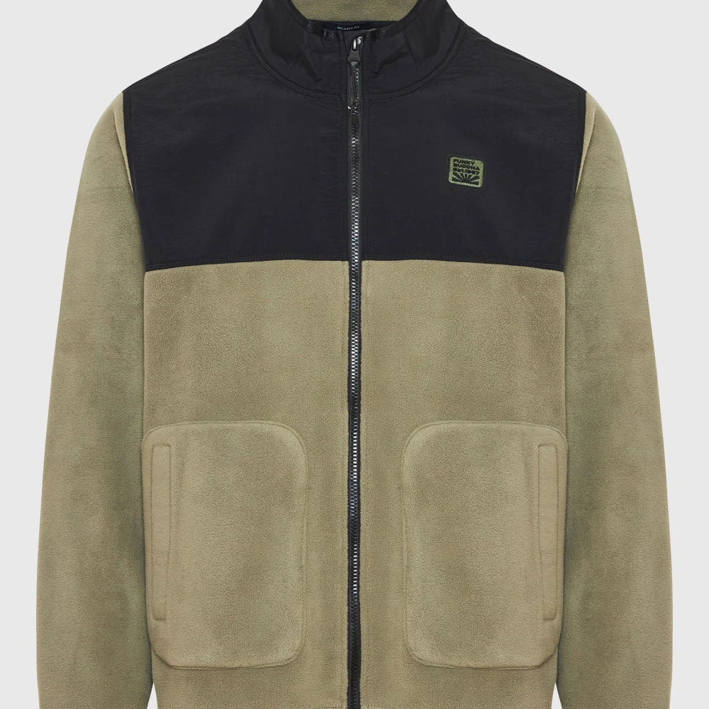 FUNKY BUDDHA Oversized ζακέτα fleece με rubber logo
