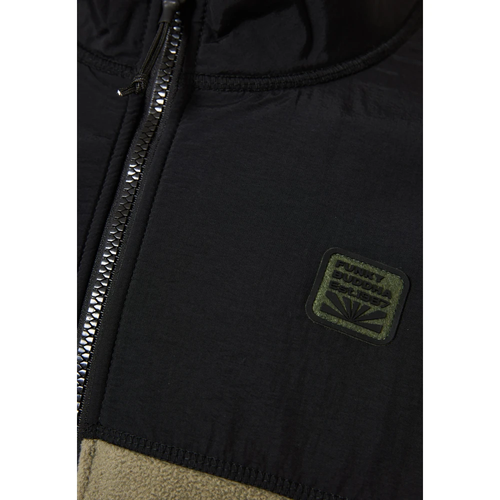 FUNKY BUDDHA Oversized ζακέτα fleece με rubber logo