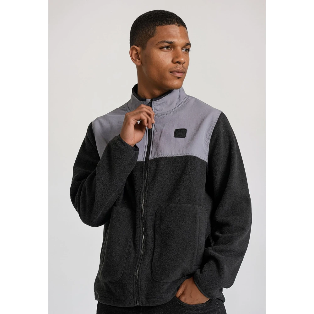 FUNKY BUDDHA Oversized ζακέτα fleece με rubber logo