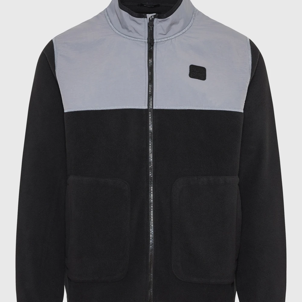 FUNKY BUDDHA Oversized ζακέτα fleece με rubber logo