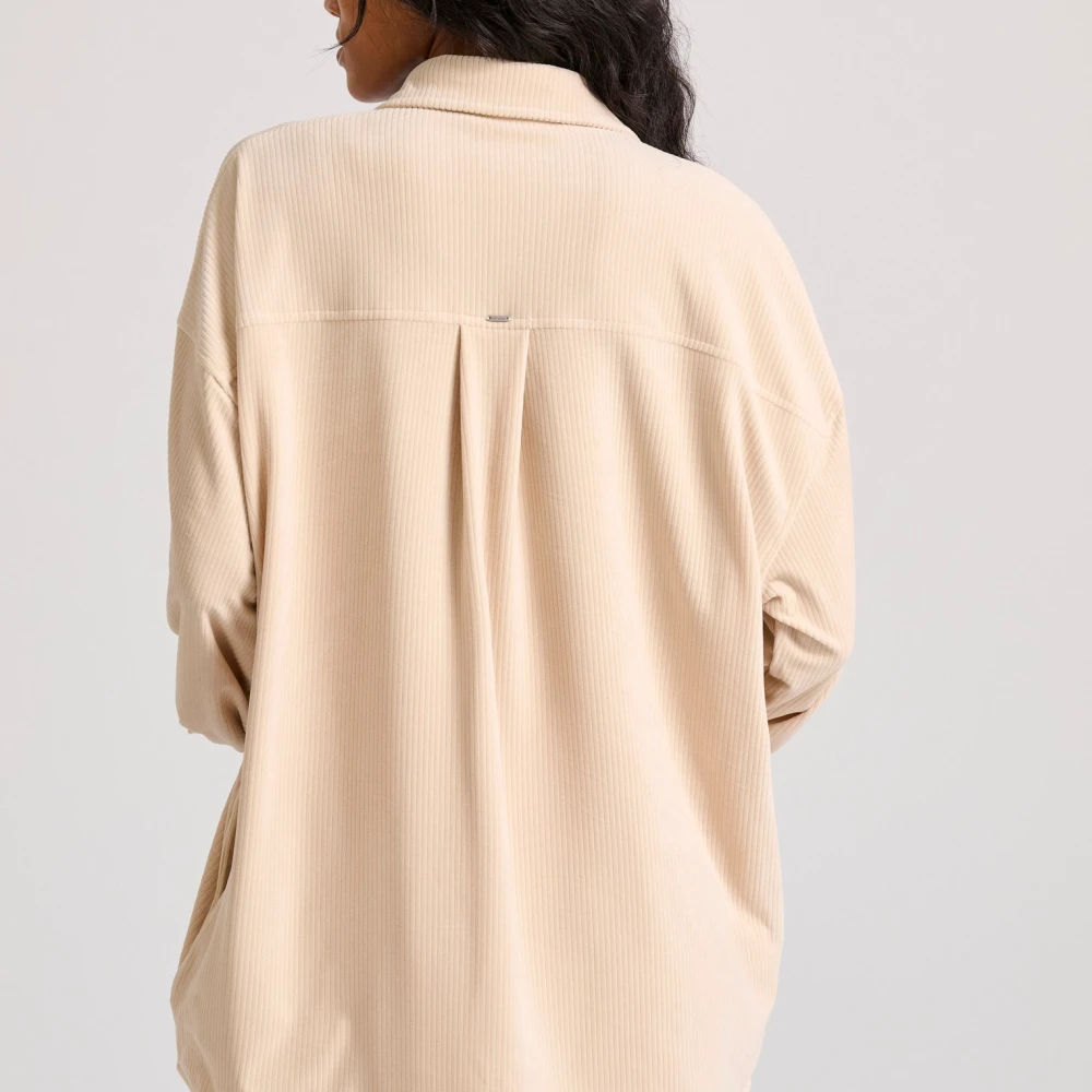 FUNKY BUDDHA Oversized πουκάμισο σε βελουτέ ύφασμα