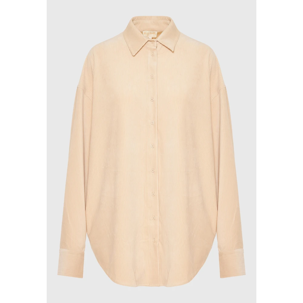 FUNKY BUDDHA Oversized πουκάμισο σε βελουτέ ύφασμα