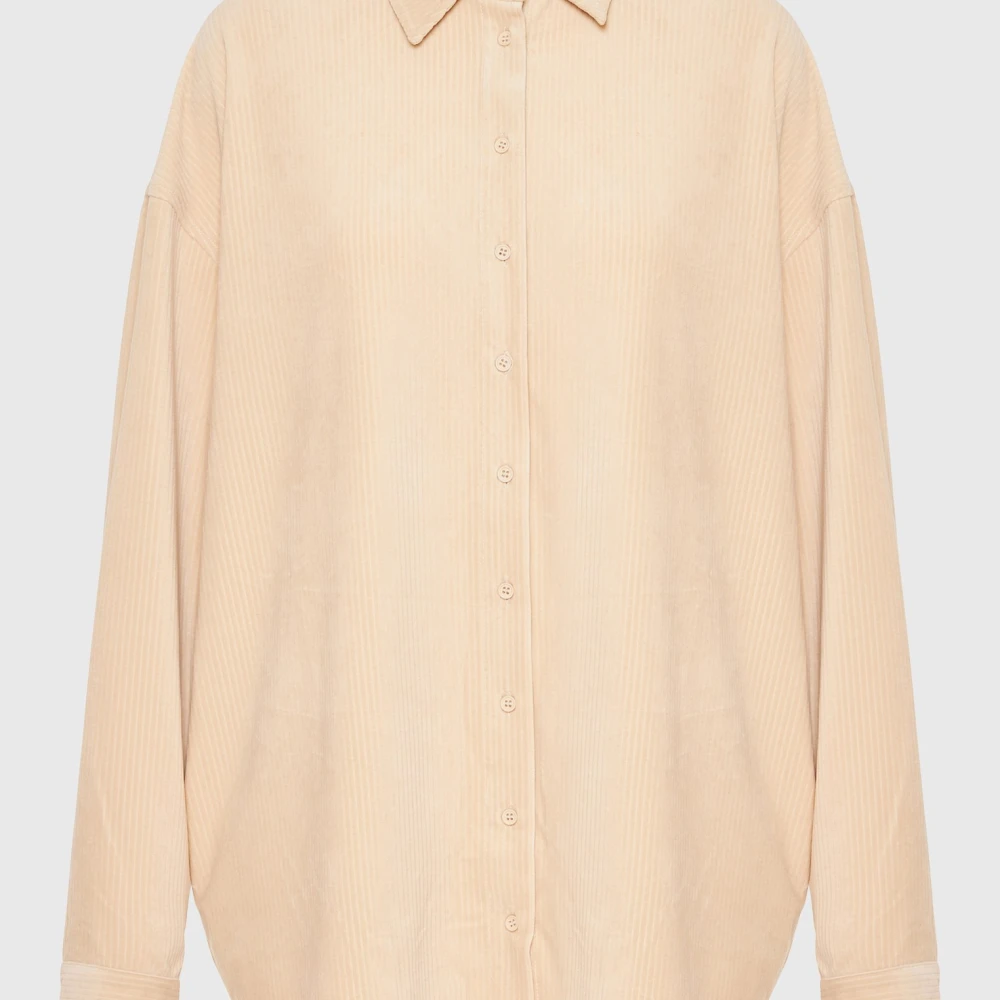 FUNKY BUDDHA Oversized πουκάμισο σε βελουτέ ύφασμα