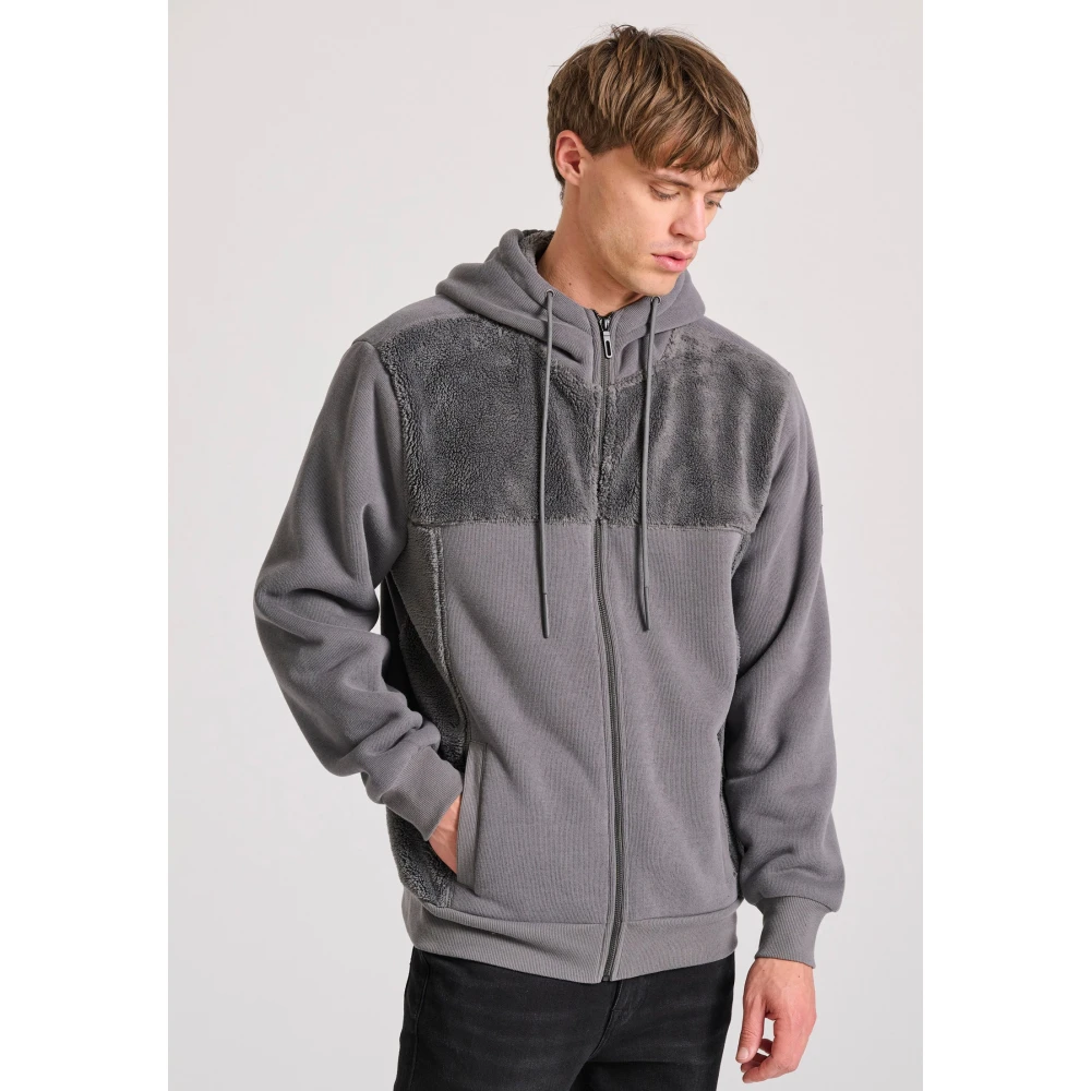 FUNKY BUDDHA Oversized φούτερ ζακέτα με εσωτερική επένδυση