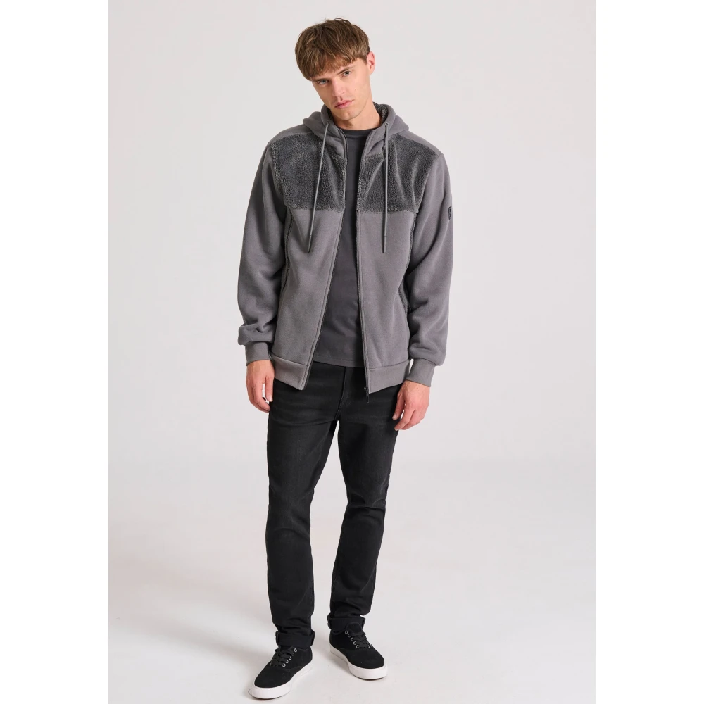 FUNKY BUDDHA Oversized φούτερ ζακέτα με εσωτερική επένδυση