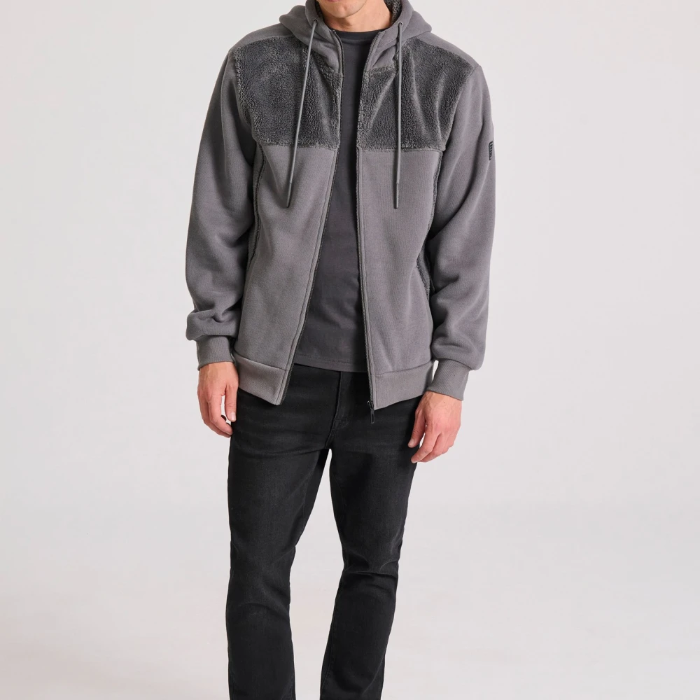 FUNKY BUDDHA Oversized φούτερ ζακέτα με εσωτερική επένδυση