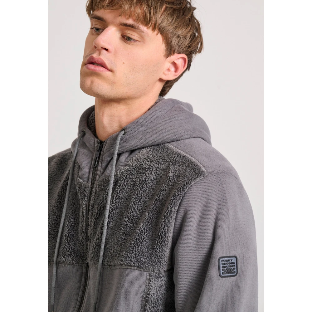 FUNKY BUDDHA Oversized φούτερ ζακέτα με εσωτερική επένδυση