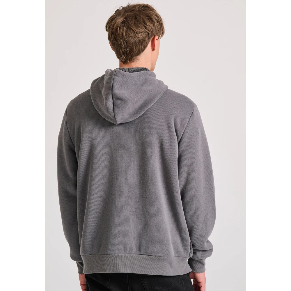 FUNKY BUDDHA Oversized φούτερ ζακέτα με εσωτερική επένδυση