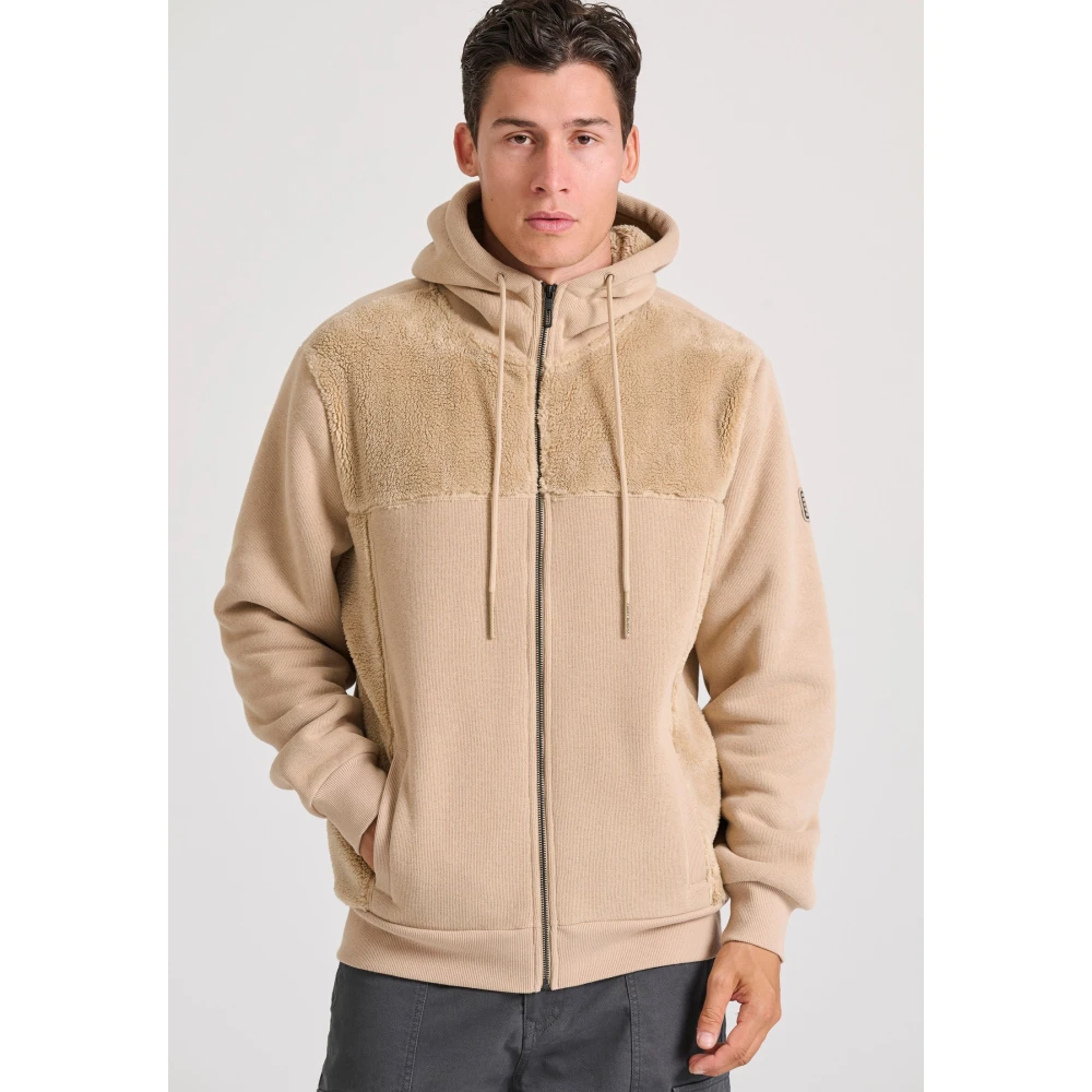 FUNKY BUDDHA Oversized φούτερ ζακέτα με εσωτερική επένδυση