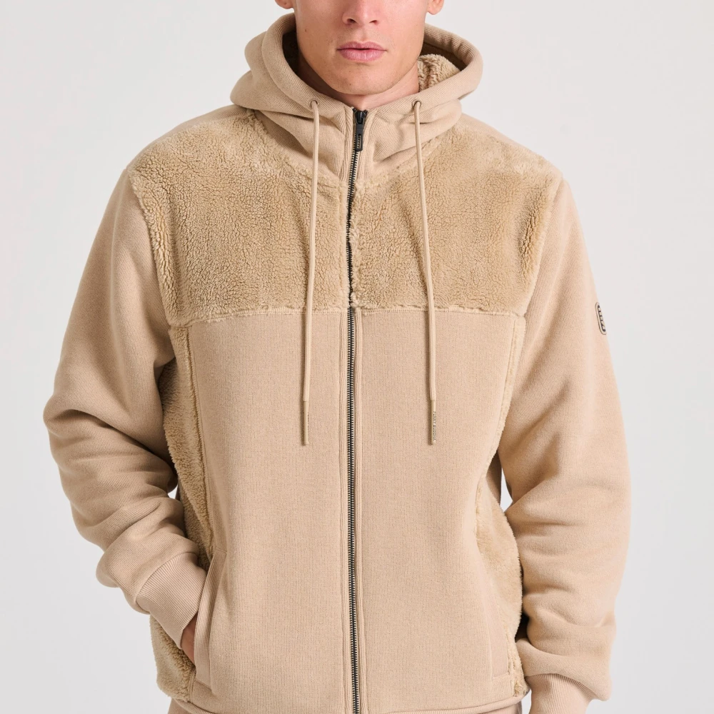 FUNKY BUDDHA Oversized φούτερ ζακέτα με εσωτερική επένδυση