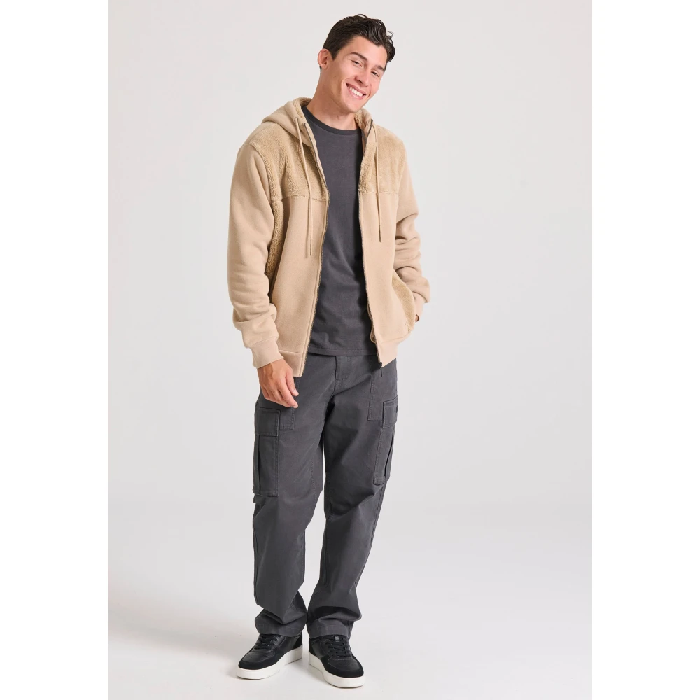 FUNKY BUDDHA Oversized φούτερ ζακέτα με εσωτερική επένδυση