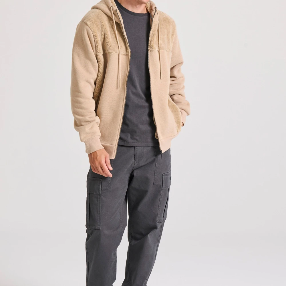 FUNKY BUDDHA Oversized φούτερ ζακέτα με εσωτερική επένδυση