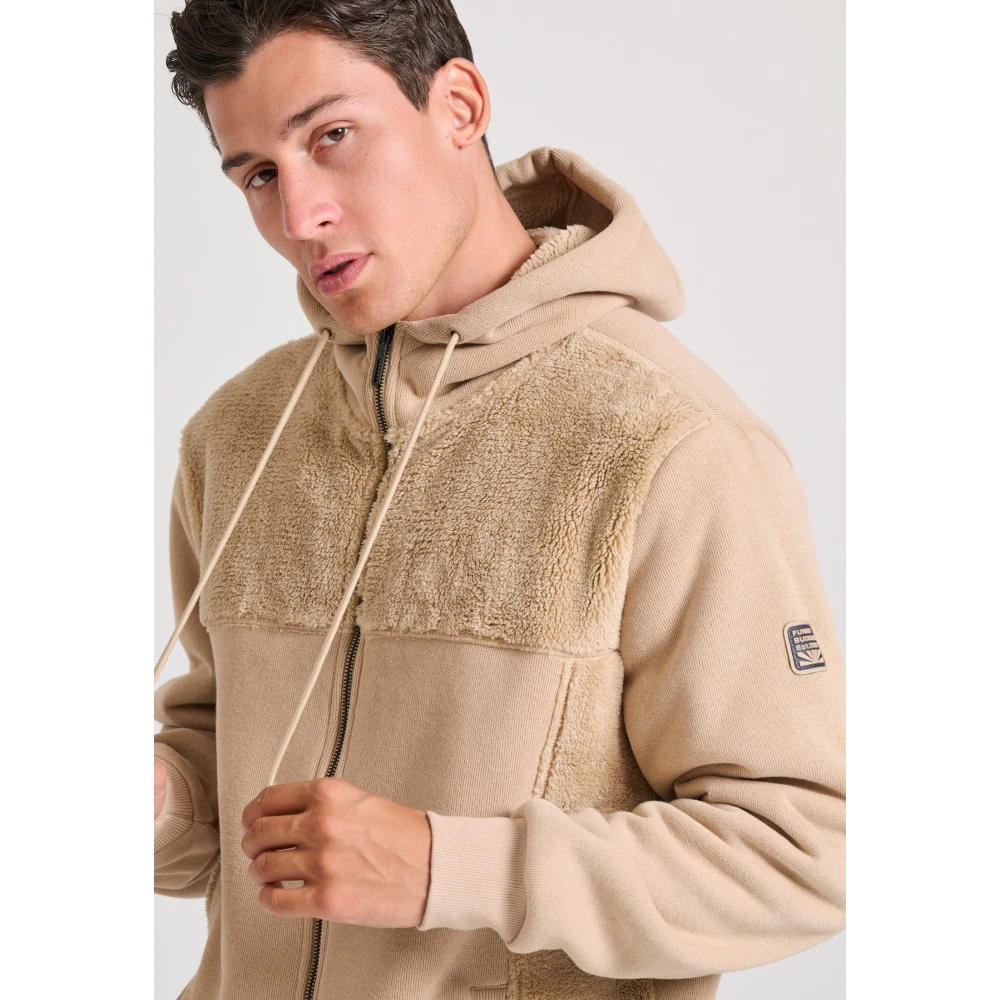 FUNKY BUDDHA Oversized φούτερ ζακέτα με εσωτερική επένδυση