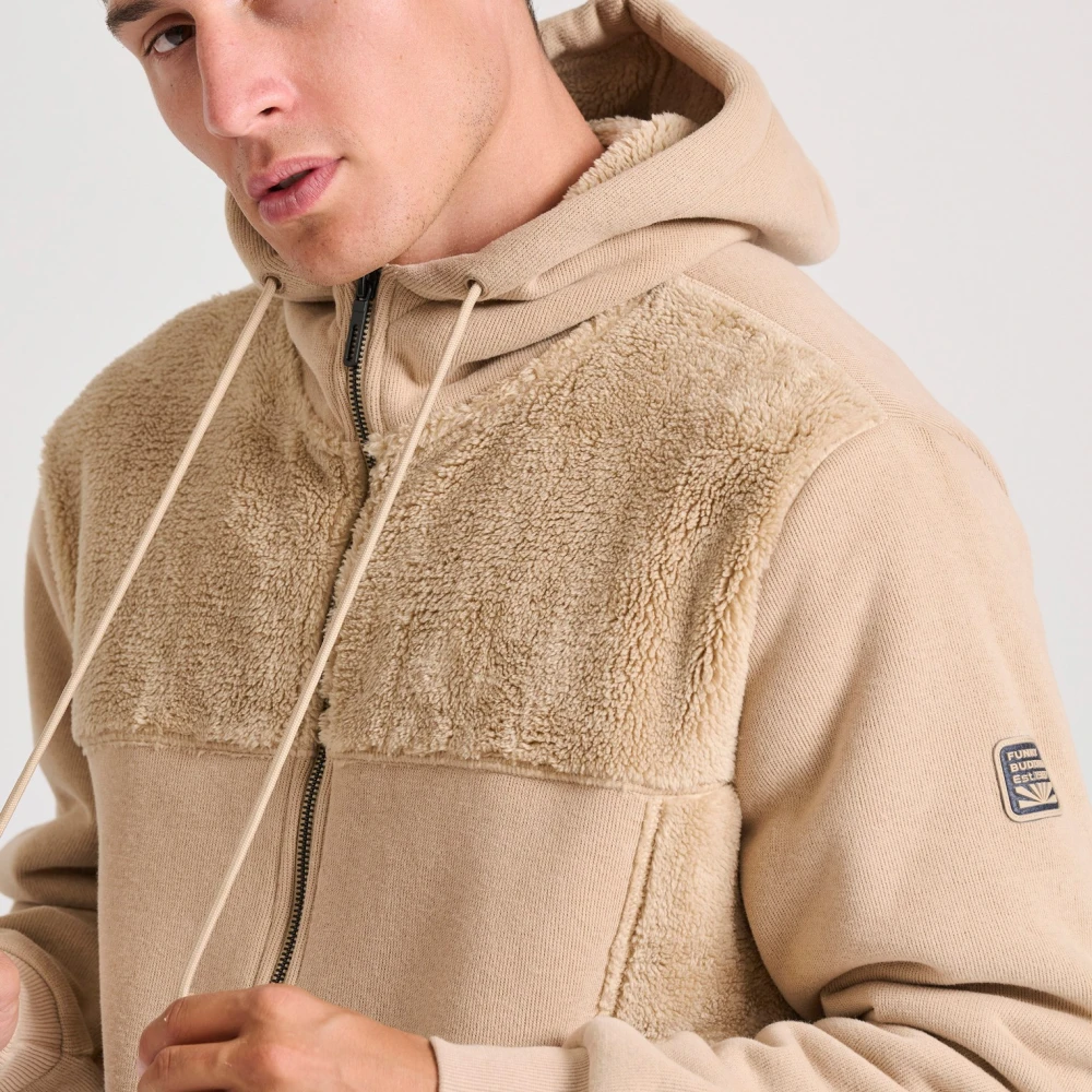 FUNKY BUDDHA Oversized φούτερ ζακέτα με εσωτερική επένδυση