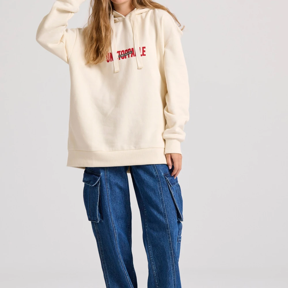 FUNKY BUDDHA Oversized φούτερ με graphic τύπωμα στην πλάτη