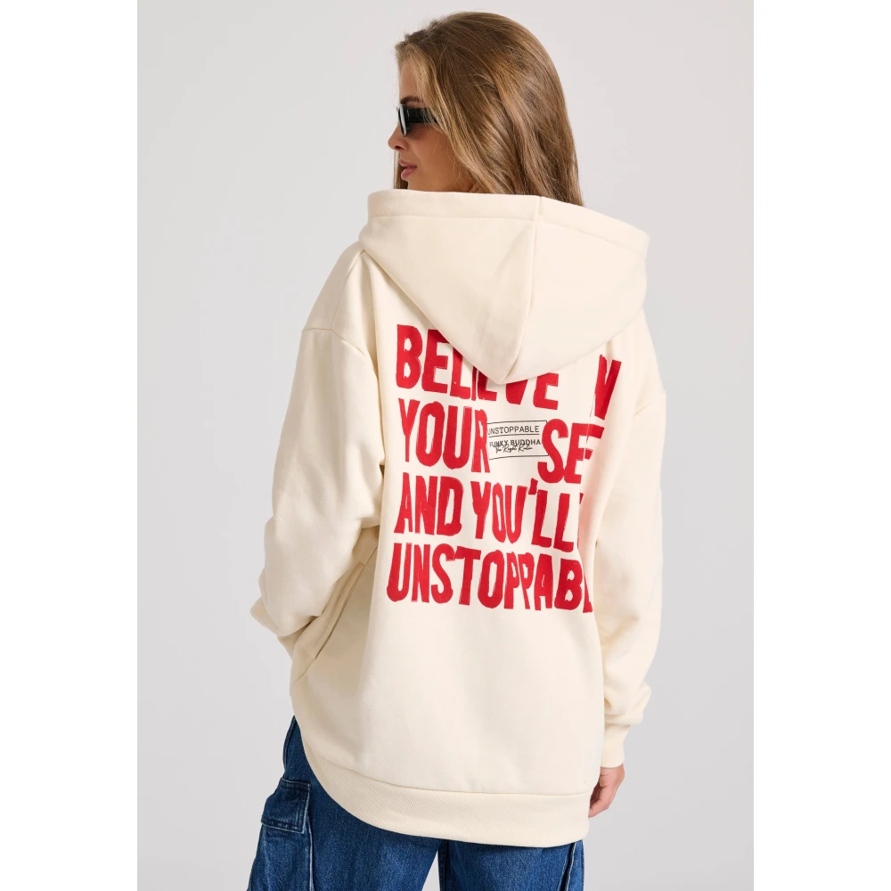 FUNKY BUDDHA Oversized φούτερ με graphic τύπωμα στην πλάτη