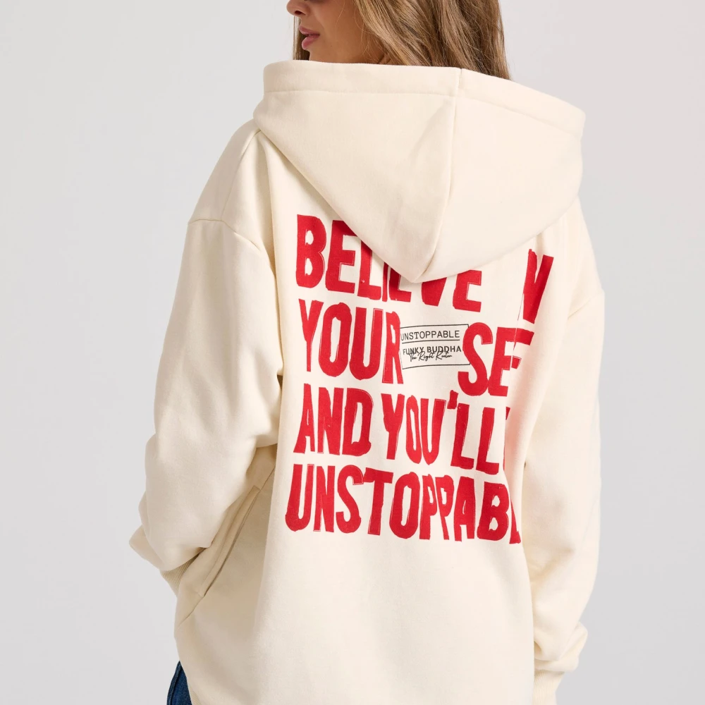 FUNKY BUDDHA Oversized φούτερ με graphic τύπωμα στην πλάτη