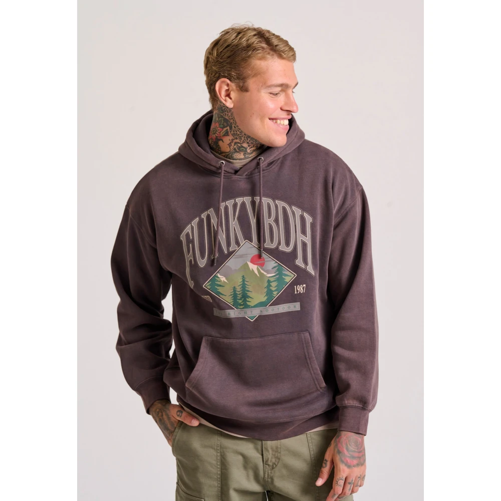 FUNKY BUDDHA Oversized φούτερ με τύπωμα στο στήθος