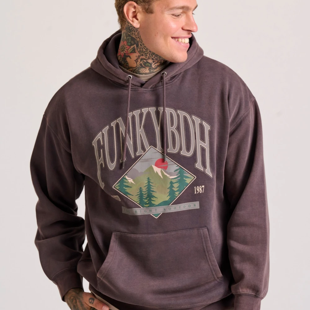 FUNKY BUDDHA Oversized φούτερ με τύπωμα στο στήθος