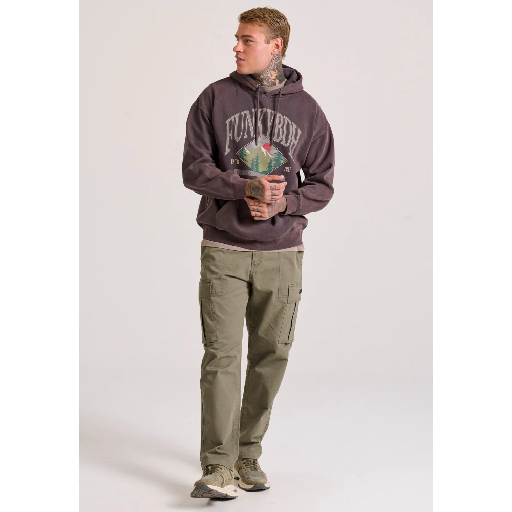 FUNKY BUDDHA Oversized φούτερ με τύπωμα στο στήθος