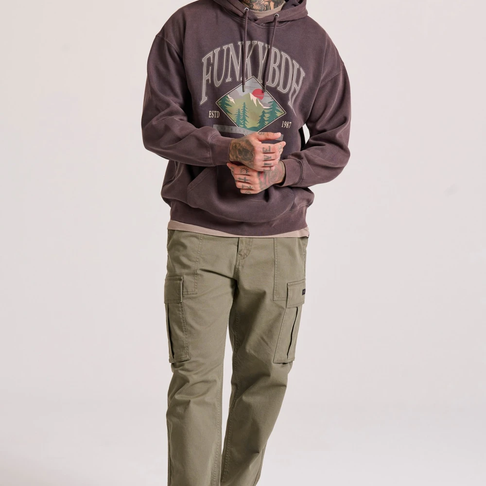 FUNKY BUDDHA Oversized φούτερ με τύπωμα στο στήθος