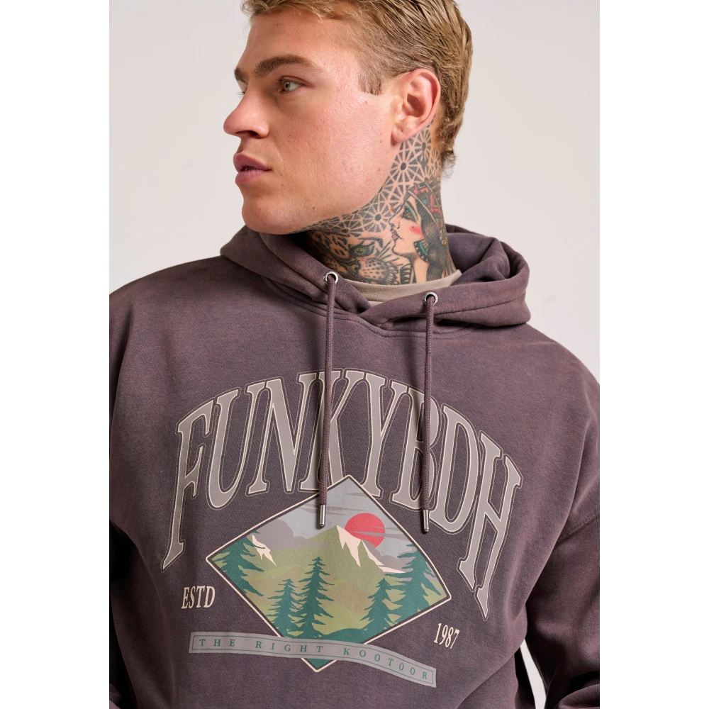 FUNKY BUDDHA Oversized φούτερ με τύπωμα στο στήθος