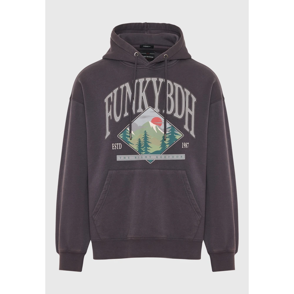 FUNKY BUDDHA Oversized φούτερ με τύπωμα στο στήθος
