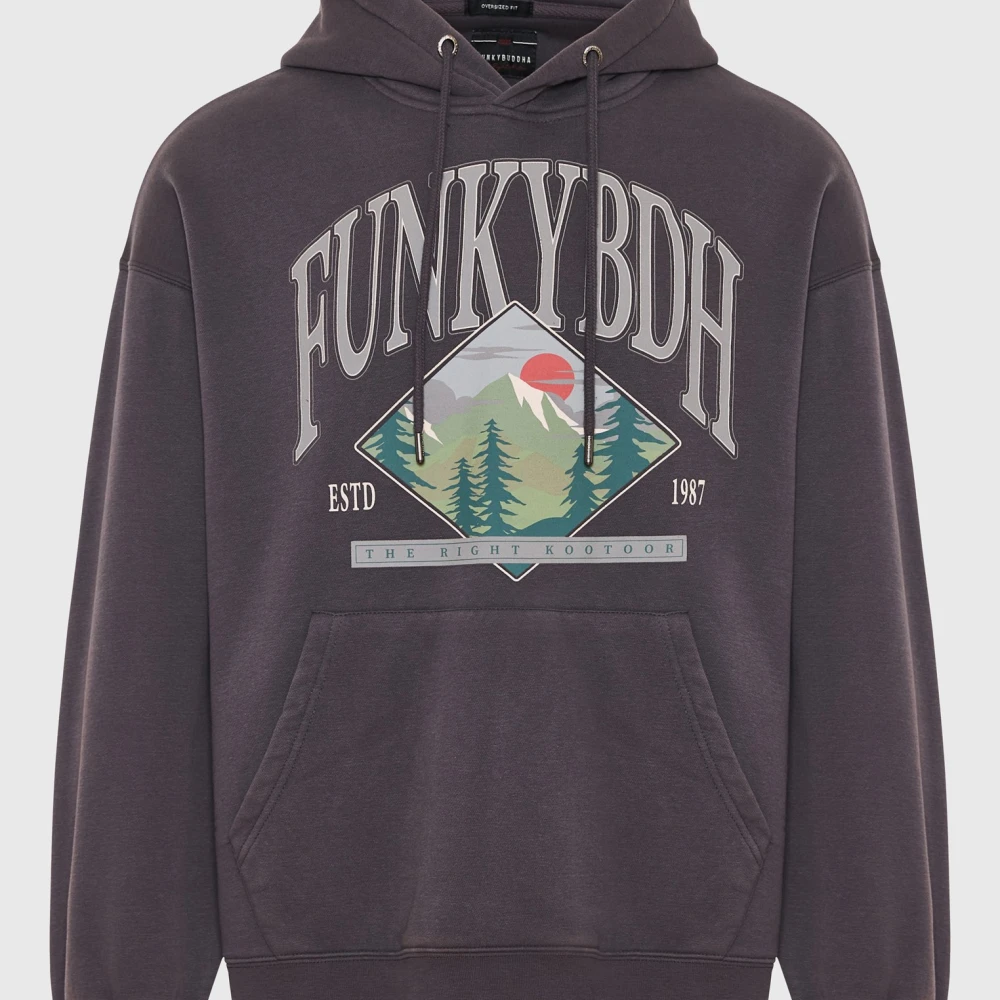 FUNKY BUDDHA Oversized φούτερ με τύπωμα στο στήθος