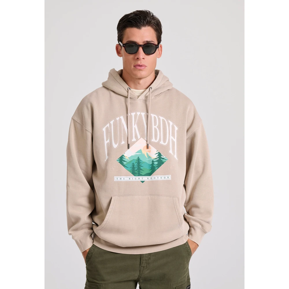 FUNKY BUDDHA Oversized φούτερ με τύπωμα στο στήθος