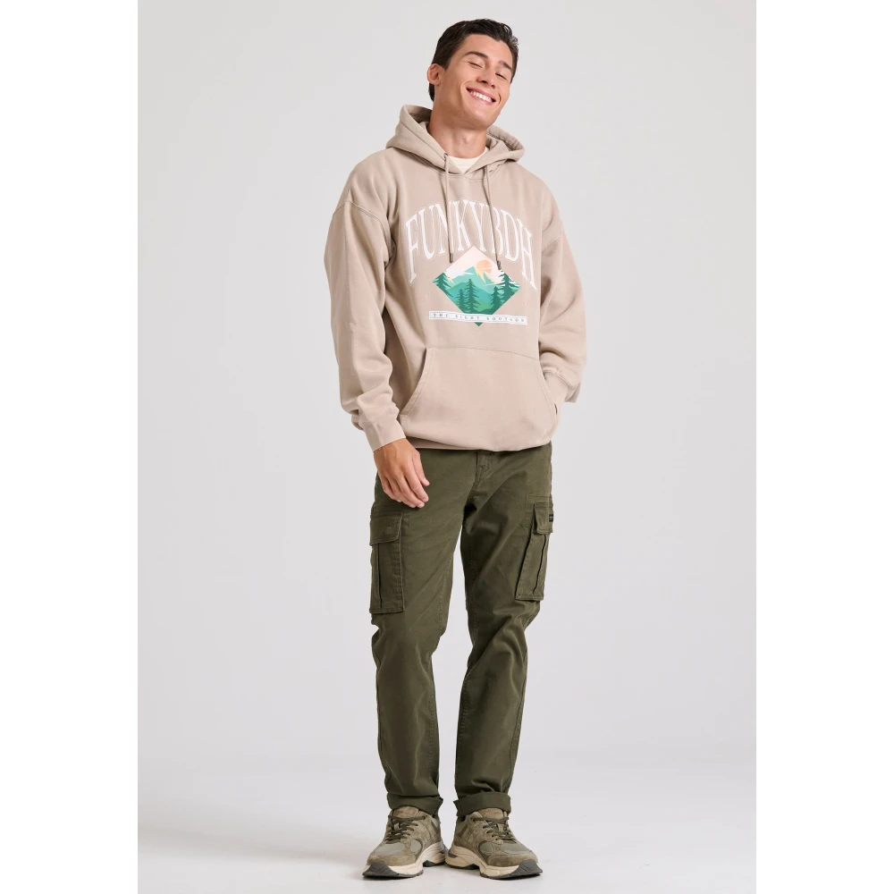 FUNKY BUDDHA Oversized φούτερ με τύπωμα στο στήθος