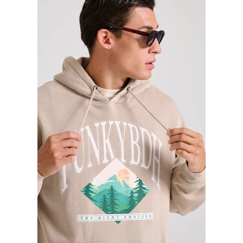 FUNKY BUDDHA Oversized φούτερ με τύπωμα στο στήθος