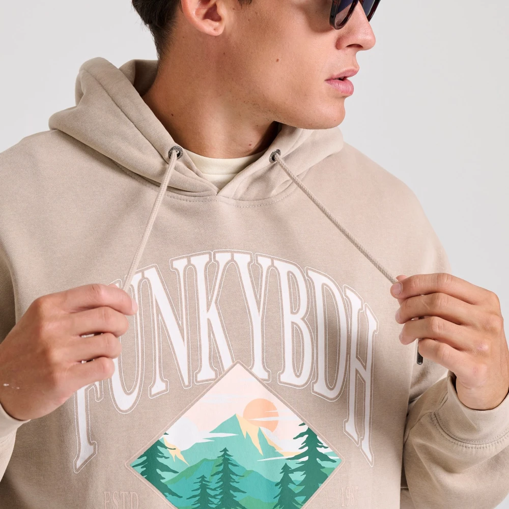 FUNKY BUDDHA Oversized φούτερ με τύπωμα στο στήθος