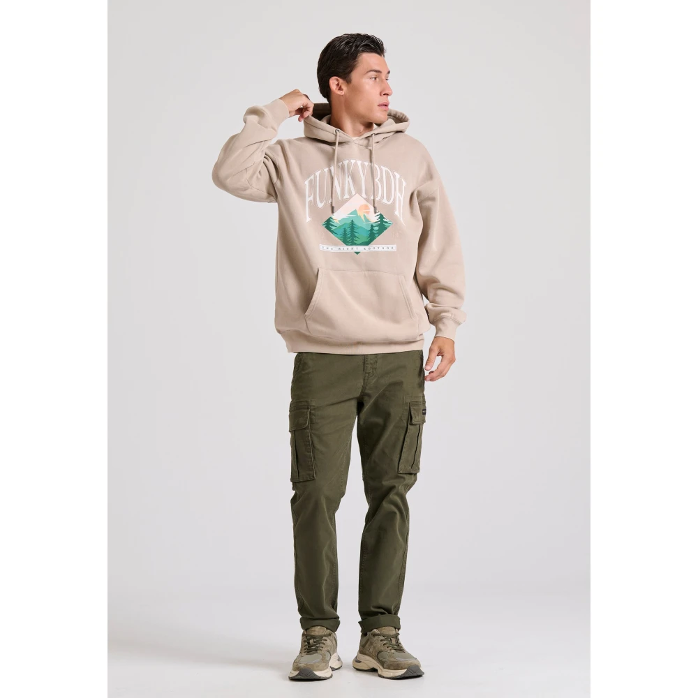 FUNKY BUDDHA Oversized φούτερ με τύπωμα στο στήθος