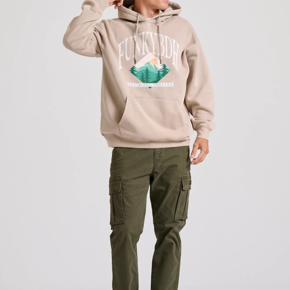 FUNKY BUDDHA Oversized φούτερ με τύπωμα στο στήθος